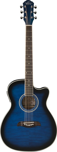 Guitarra Electroacústica Azul, Oscar Schmidt Oacef Tbl Color Azul Oscuro Orientación De La Mano Derecha