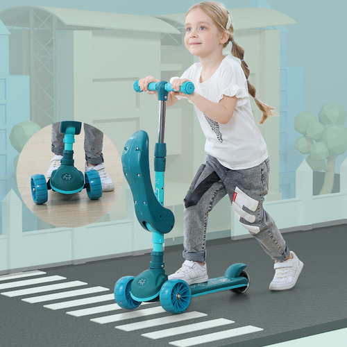 Scooter Infantil 3 Ruedas Led Asiento Ajustable Plegable