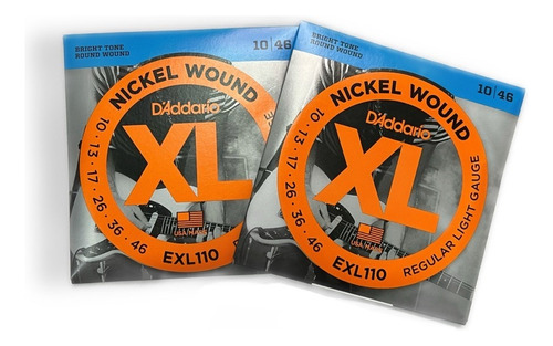 Encordado Guitarra Eléctrica Daddario Exl110 Pack 2 Unidades