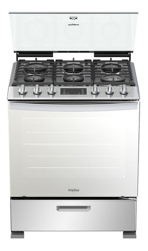 Estufa Whirlpool WFR7400S a gas/eléctrica 6 quemadores  gris acero 127V puerta con visor 5.1ft³