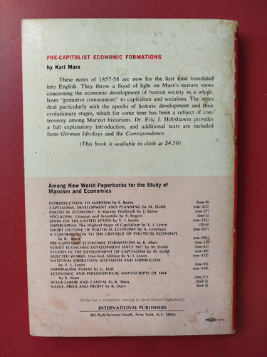 Pre-capitalist Economic Formations - Karl Marx (Usado)