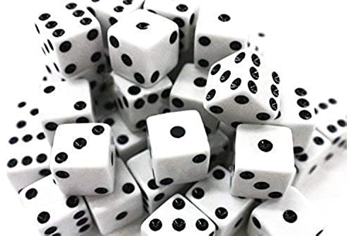 100 Pc White Dice (16mm), Juegos De Junta, Partes, Actividad