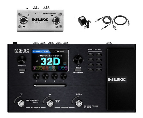 Pedalera Multiefecto Guitarra  Nux Mg30 + Pedal + Footswich