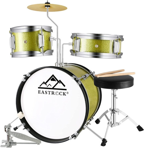 Juego De Bateria Para Niños 14p Color Verde Marca Eastrock