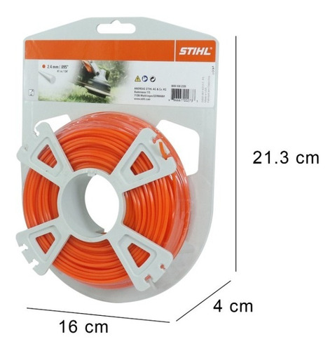 Hilo Desbrozador Stihl Redondo 2.4mm Naranja 41m 02101000