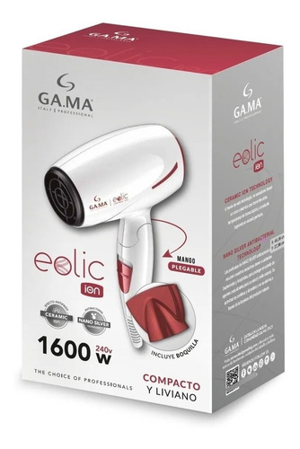 Imagen 3 de 10 de Gama Secador Pelo De Viaje Travel Plegable Boquilla Compacto - Liviano - Gran Potencia - Ergonomico - Mini Cartera (104)