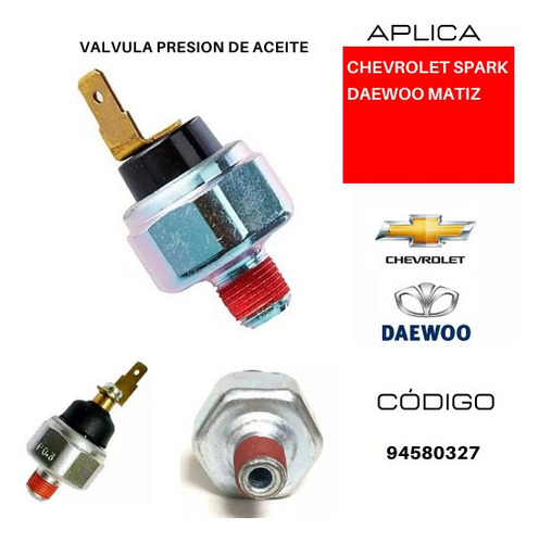 Valvula Presion Aceite Compatible Hyundai Accent 1.3 1.5