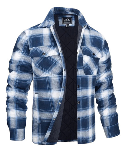 Chamarra A Cuadros Con Forro Polar Para Hombre