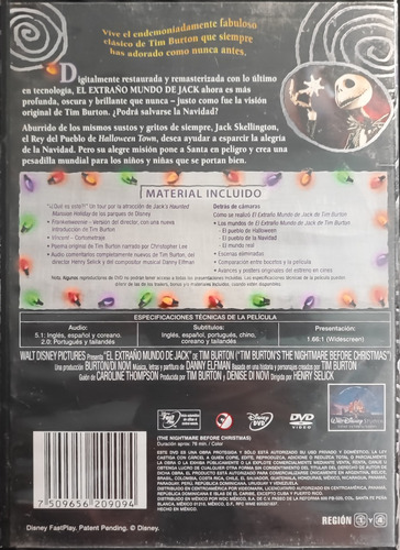 El Extraño Mundo De Jack / Dvd / Tt0107688