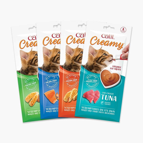 Snack para gatos Catit Creamy sabor atún 4 tubos
