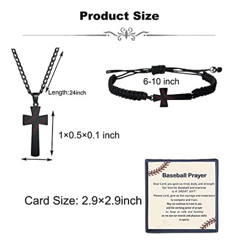 Juego De 2 Collares De Béisbol Para Niños Y Pulseras De Béis