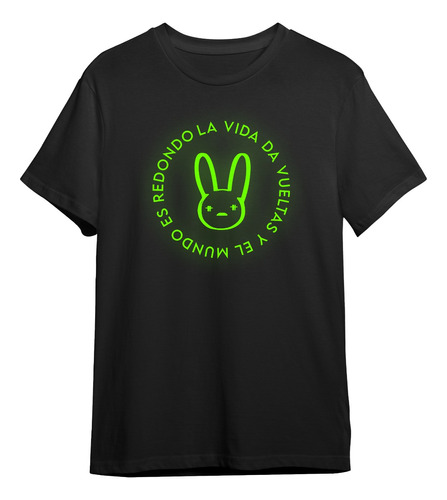 Camiseta Bad Bunny Fotoluminiscente La Vida Da Vueltas