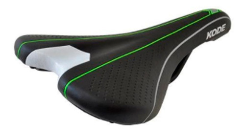 Selim Kode Sport 6107 270x145mm Preto/prata/verde