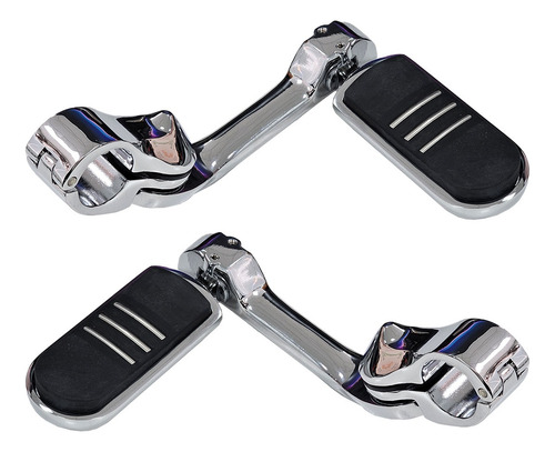 Par De Pedaleira Com Suporte Angulado Longo Cromado Twin13