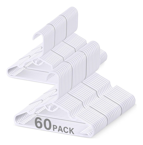 Perchas Para Bebé De 60 Unidades - Perchas De Plástico Apila