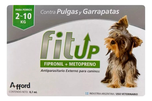 Pipeta Pulgas Garrapatas Fit Up 2 / 10 K Verde