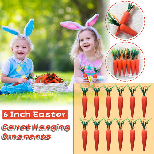 Adornos Colgantes De Zanahoria De Pascua C De 6 Pulgadas