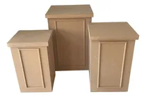 Comprar Trio Mesas Em Cubos Dobráveis Boiserie Mdf Cru - Festa