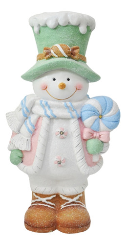 Figura Mono De Nieve Navidad Con Led 43cm