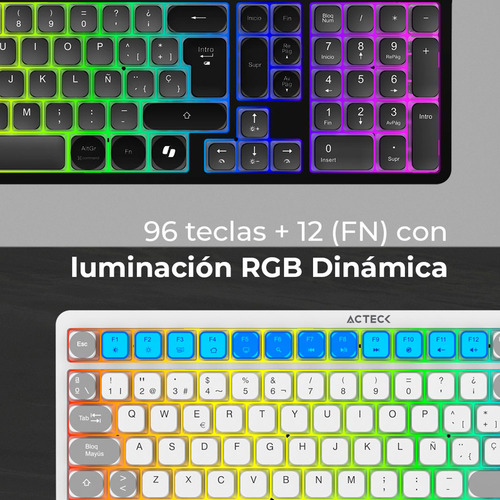 Teclado Multidispositivo Acteck Techno Ti790 Rgb Inalambrico