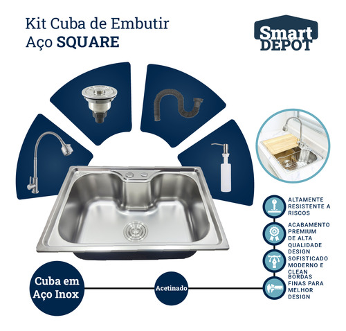 Cuba Cozinha Gourmet Square Com Acessórios