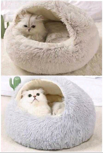 Cama Casa Tipo Cueva Para Gatos 40cm