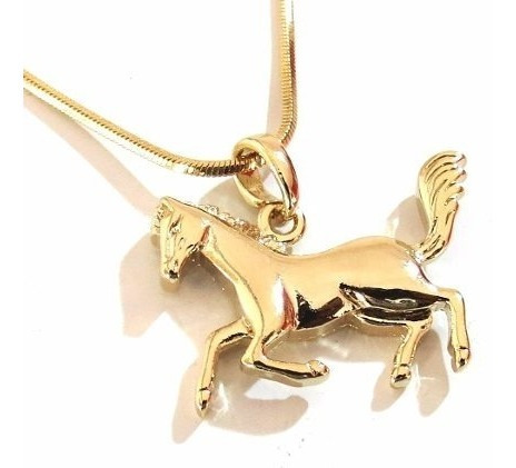 Colar Gargantilha Country Cavalo Folheado A Ouro 18k C4