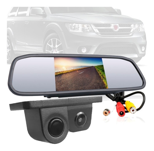 Kit Estacionamento Sensor Camera Retrovisor Lcd Freemont