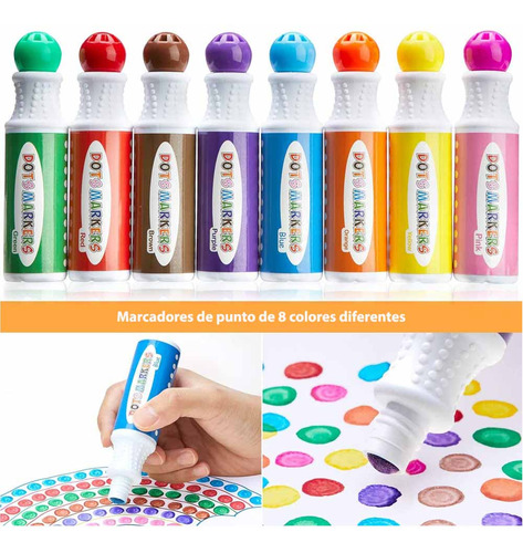 Ohuhu 8 Marcadores De Puntos Lavables Para Niños