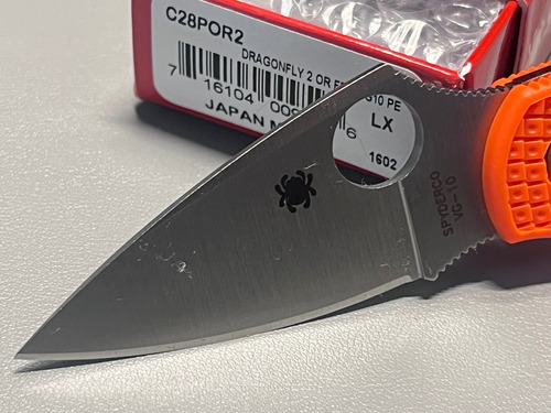 Spyderco Navaja Dragonfly 2 Frn Naranja Hoja Lisa Edc Naranja