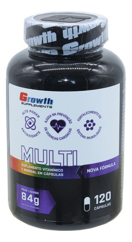 Multi Vitaminico Growth 120 Capsulas De Vitaminas Completo Sabor Natural