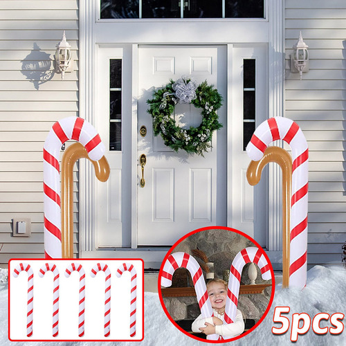 S6 5pcs Bastones De Caramelo Inflables Bastones De Navidad G