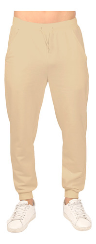 Pantalón Jogger Beige Casual Ideal Moda Cómodo Elastico
