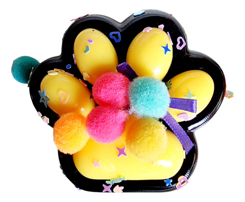 Squishy Mochi Brillo Huella Patita Gato Souvenir X3 Unid Surtido