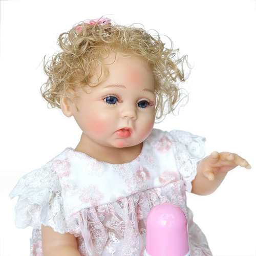 Muñeca Reborn De Silicona 45 Cm Niña Realista Ojos Azules