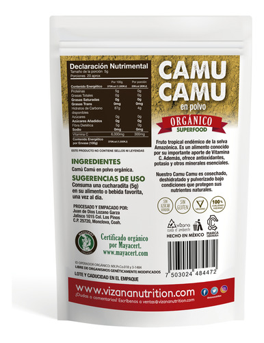 Camu Camu En Polvo Orgánico (100 G) - Bolsa