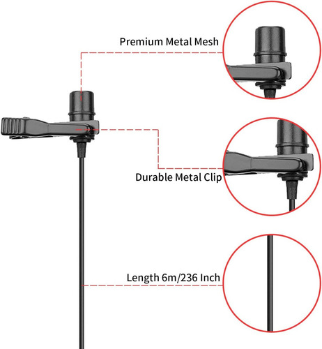 Imagen 5 de 10 de Micrófono Lavalier Balita Boya Auxiliar 3.5mm