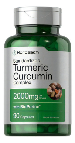 Curcumina De Cúrcuma 2000 Mg Horbaach 90 Cápsulas