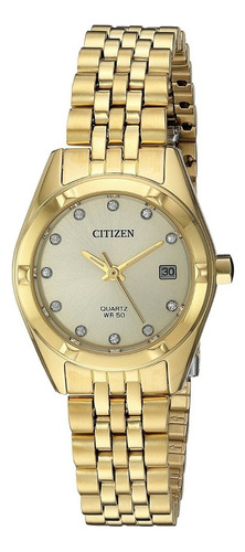 Citizen Crystal Stainless Steel Gold Eu6052-53p ¨¨¨dcmstore Color de la correa Dorado Color del bisel Dorado Color del fondo Beige