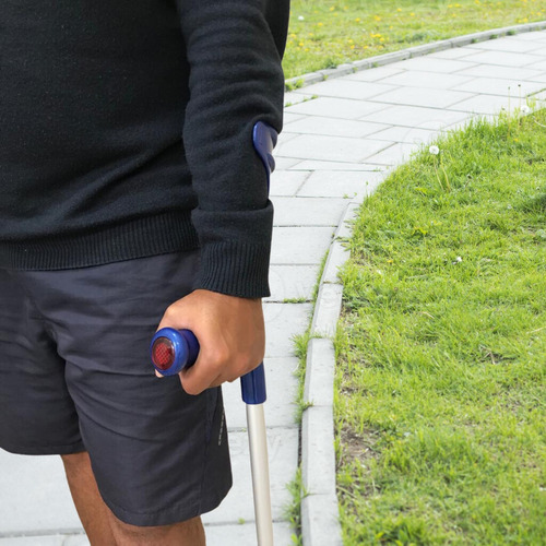 Muleta Canadense Reforçada Alumínio 9 Níveis 130kg Azul Alo