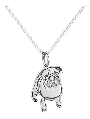 Dije Y Cadena Pug Plata 925 Envio Gratis