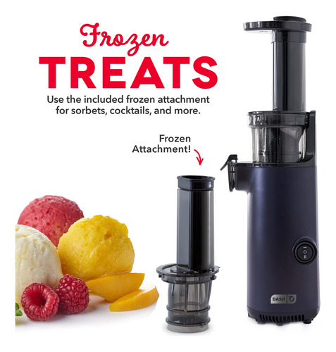 Juicer Dash Deluxe Compact Masticating Slow Con Frozen Black