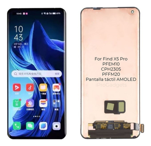 Pantalla Táctil Amoled For Oppo Find X5 Pro Pfem10 Cph2305
