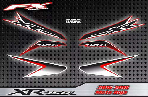 Calcos Opcionales Honda Xr 150 Hasta 2017 Fxcalcos2