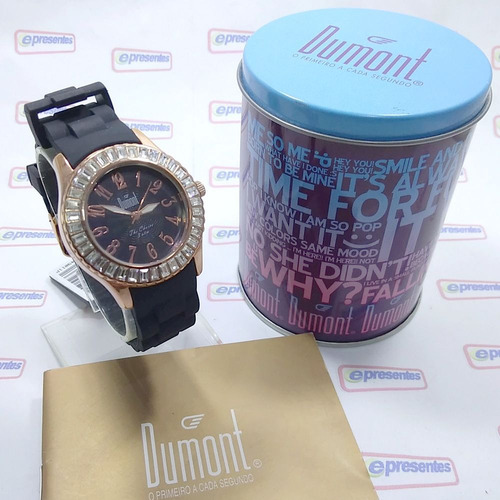 Sw49011p Relógio Feminino Dumont Pulseira Silicone Cx Rose