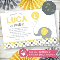 Comprar Kit Imprimible Elefante Bautismo Baby Shower Candybar Bebé 6