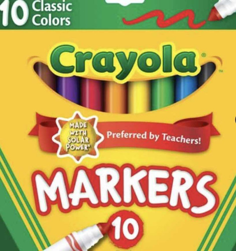 Marcadores Gruesos Crayola 10 Piezas Plumones Escolares