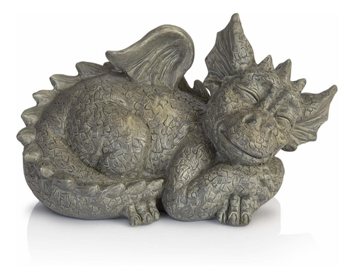 Figura Decorativa Dragon Para Dormir Pequeña Diseño Cesped