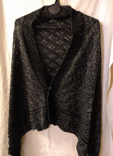 Pashmina, Chall, Capita  Negro Con Lurex, Doble Uso, Divina