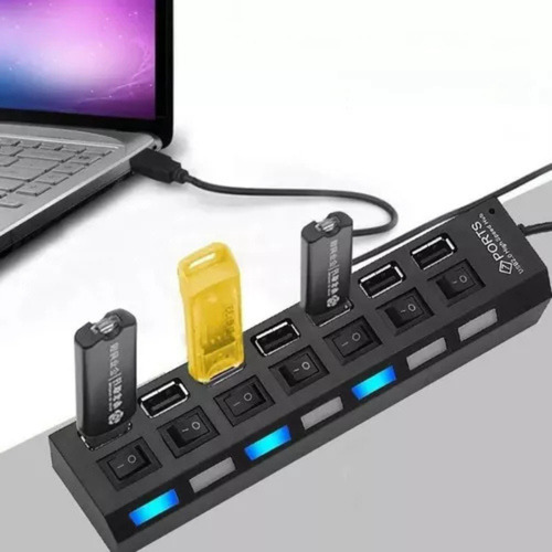 Hub 7 Puertos Multi Usb 2.0 Indicador Luz